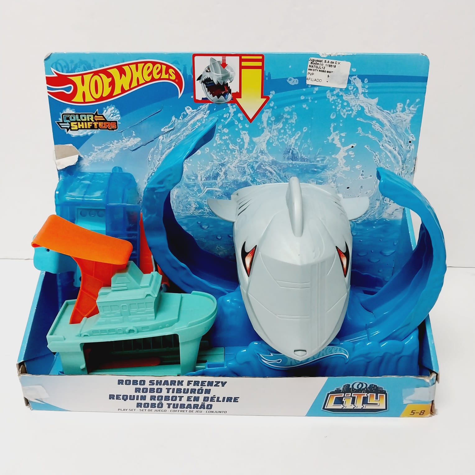 Car Robot Tiburon Hot Wheels Wheels Pista Pista De Tiburon Robot